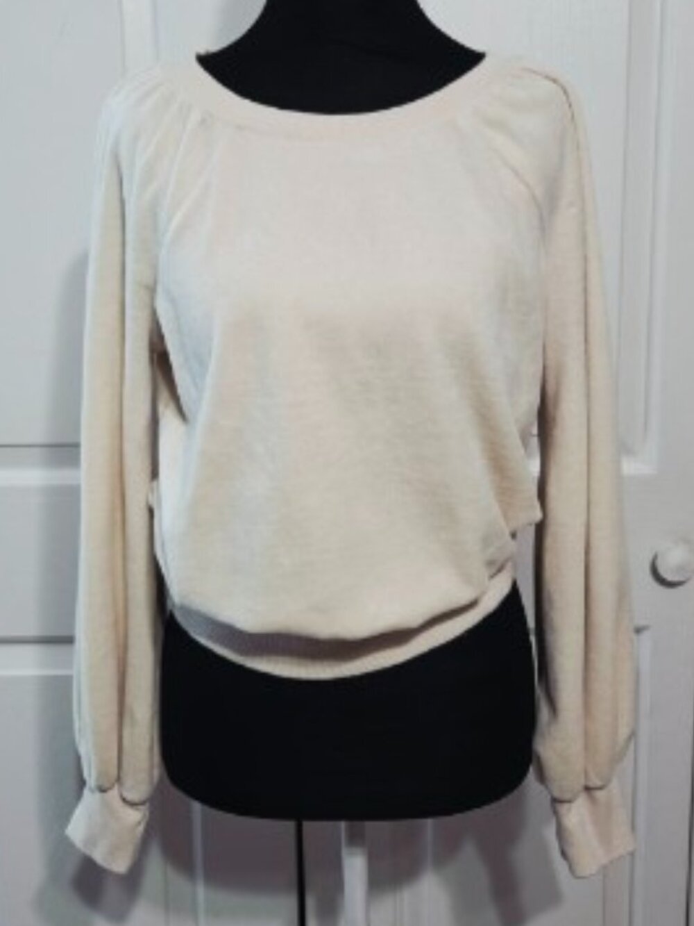 Shyanne Boot Barn Cream Balloon Sleeve Sweatshirt Pullover Western Boho Small S